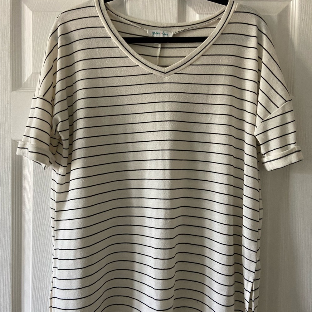 Striped V-Neck T-Shirt